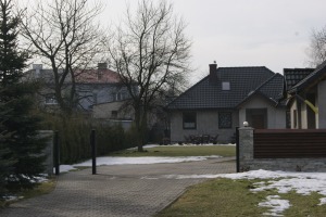 New house with an old bunker on its left side